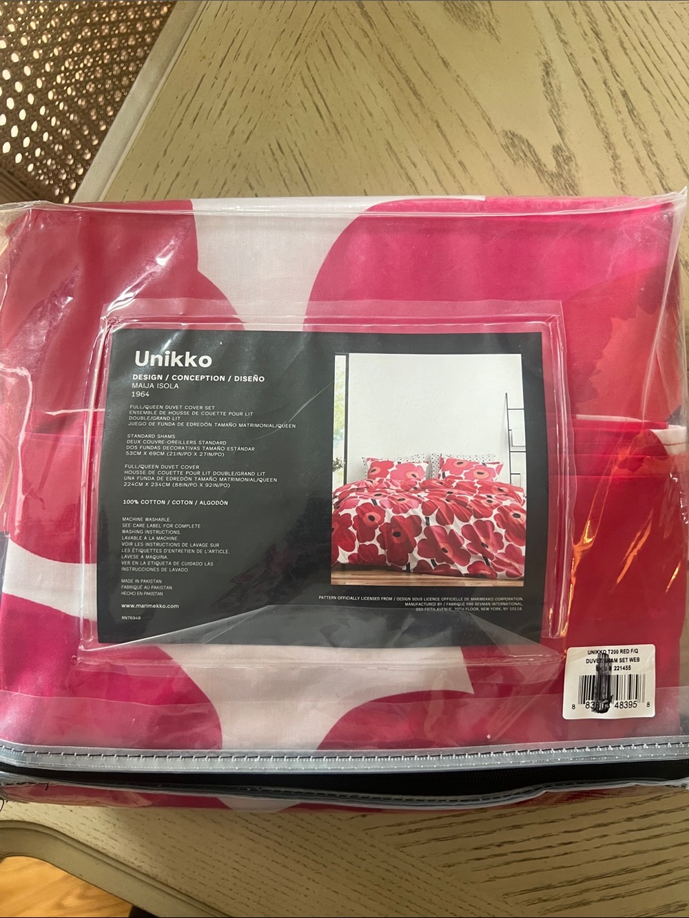 Marimekko Unikko Pink Red Floral Duvet Sham Cover